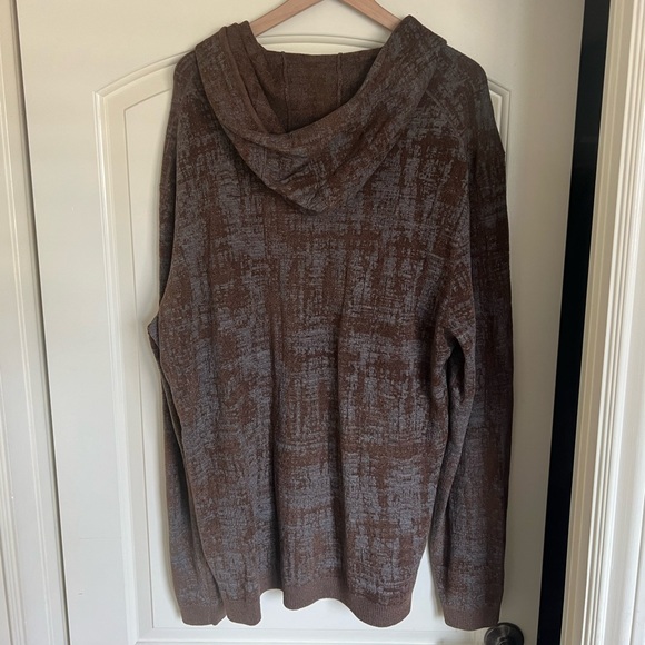 John Varvatos Men’s Long Sleeve Jacquard Pullover Hoodie Nutmeg XXL MSRP: $398 - Picture 2 of 5